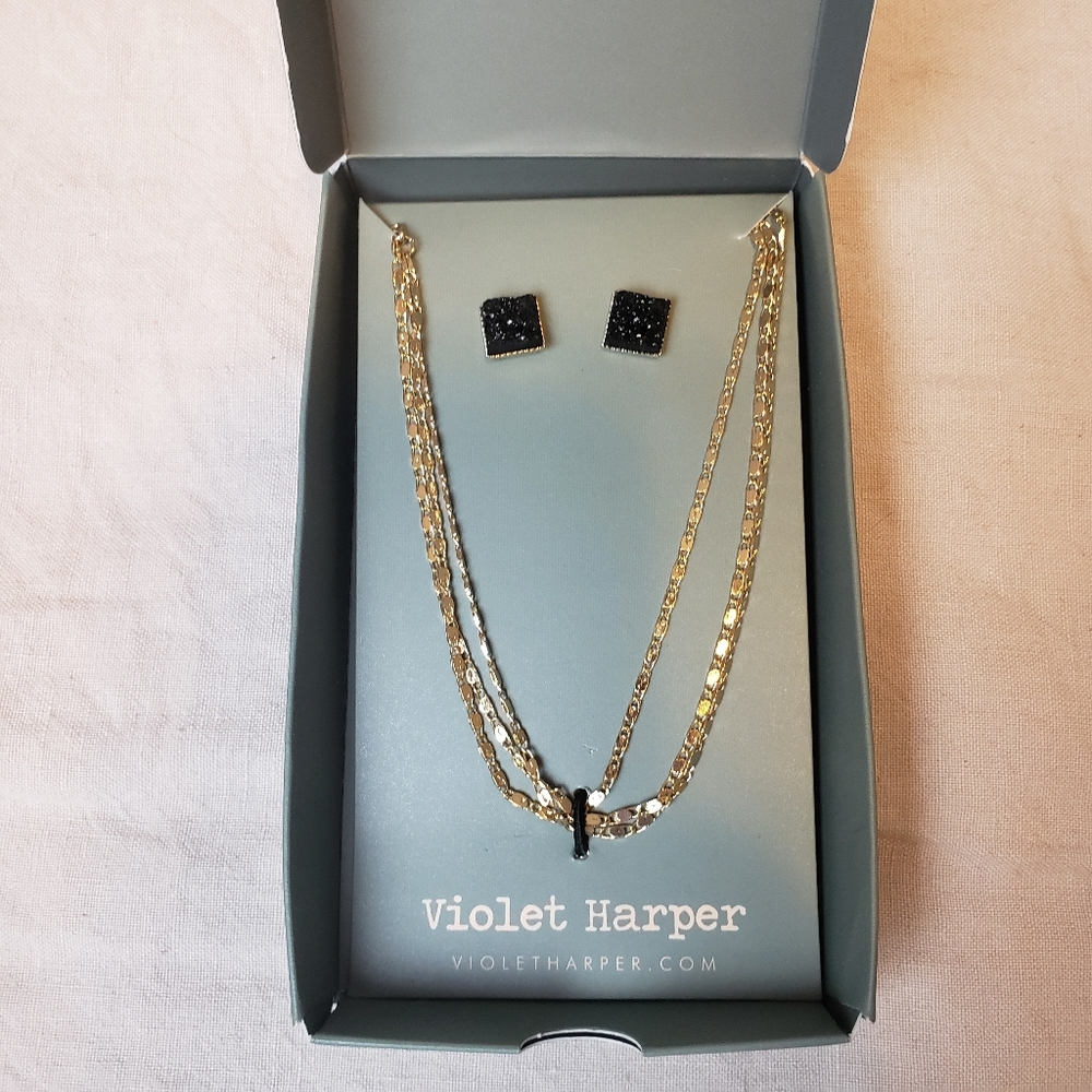 ♦️$15 ADD ON / BNIB Violet Harper Layered Necklace & Earring Set